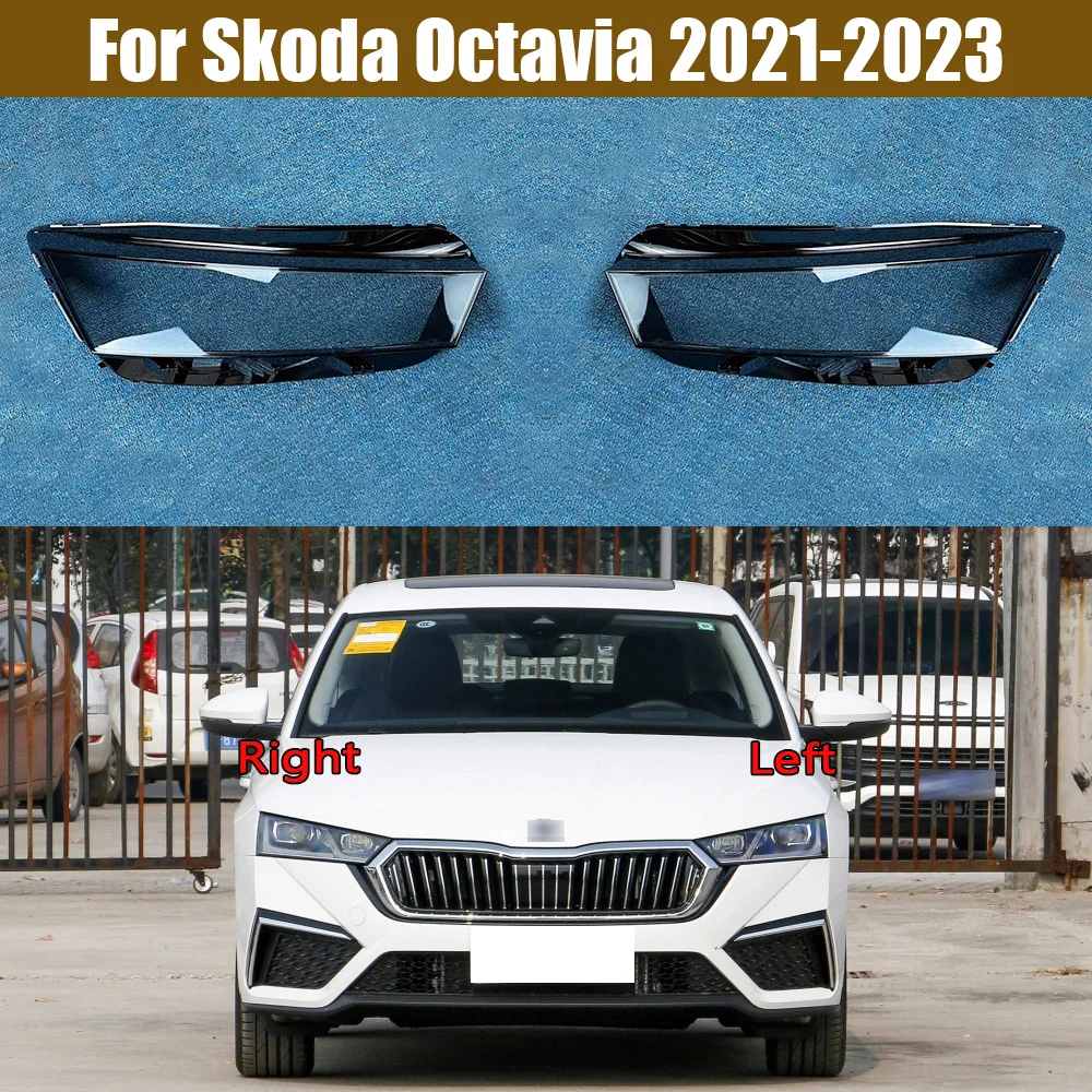 

For Skoda Octavia 2021 2022 2023 Headlamp Cover Headlight Shell Transparent Lens Plexiglass Replace Original Lampshade