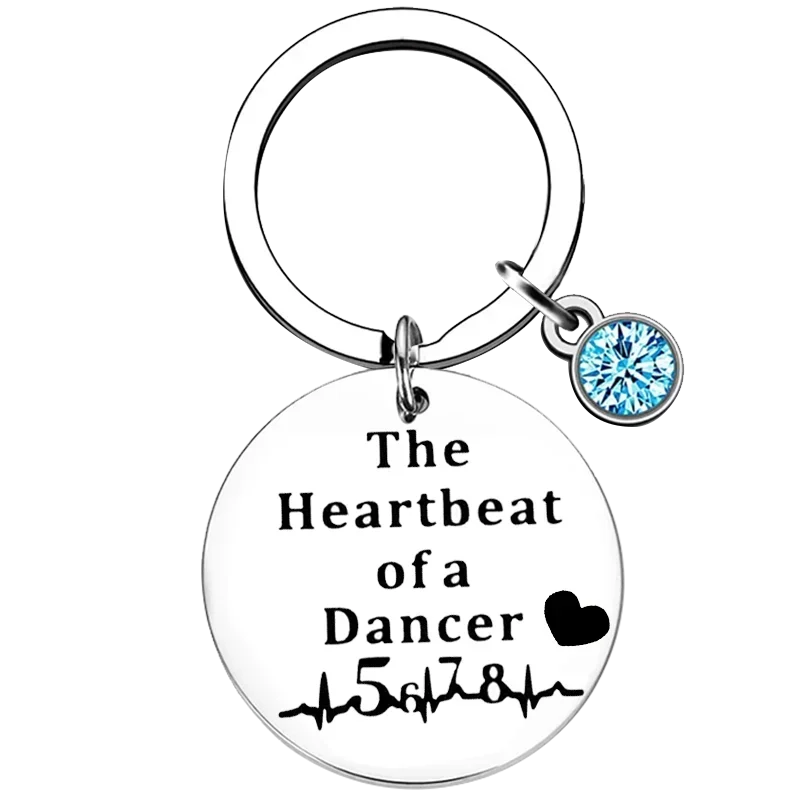 Dance Teacher Keychain The Heartbeat of a Dancer Key Rings Dance Lover Gift Dancer Jewelry