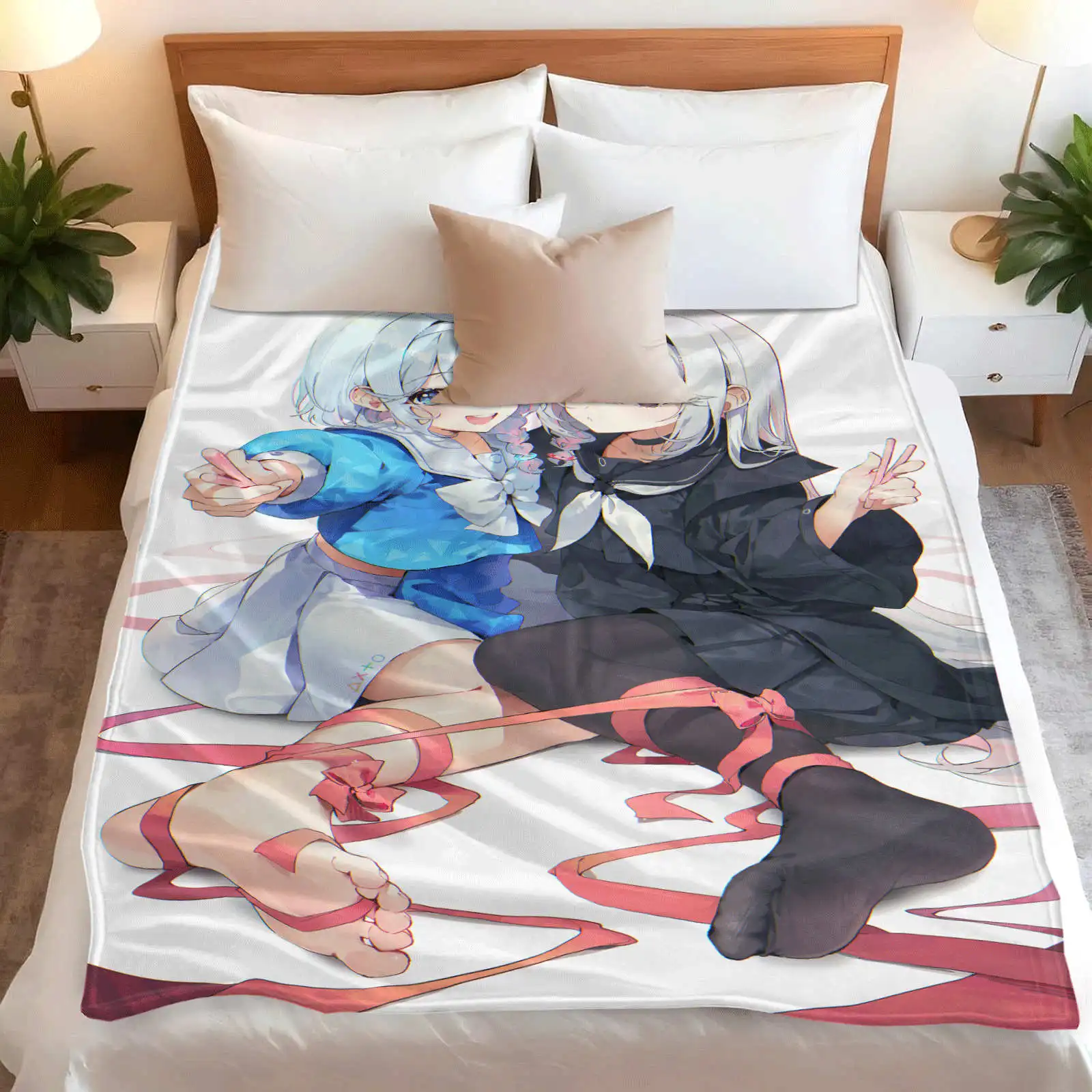 ผ้าห่มพิมพ์ลายอนิเมะชิโรโกะ บลู อาร์ไคฟ์ เนื้อนุ่มสบาย เหมาะสำหรับใช้ในบ้าน เดินทาง หรือเป็นของขวัญวันเกิด