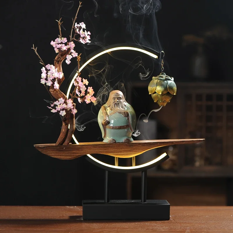 

Zen Backflow Incense Burner, Living Room, Entrance, Office Decoration, Chinese Style Lamp Circle,Creative Home Decoration