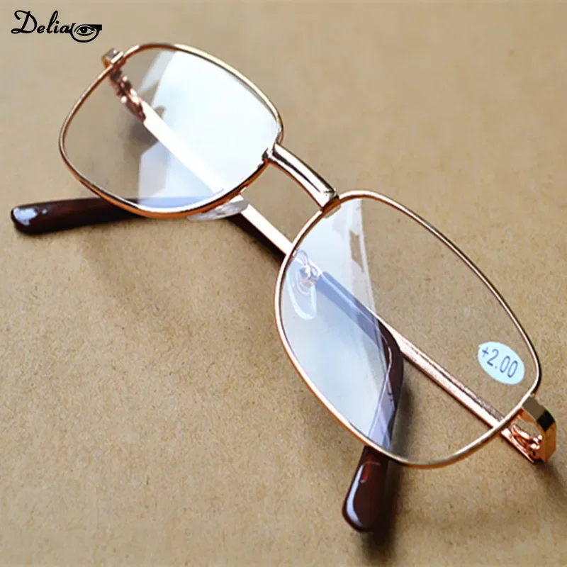 2024 Metal Frame Square Reading Glasses Anti-fatigue Fashion High Definition Presbyopia Diopter +1.0 +1.5 +2.0 +3.5 +4.0