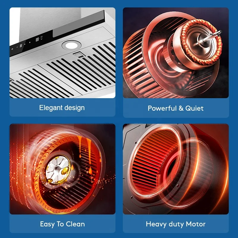 家庭用キッチン家電レンジフード電気調理器フードステンレス鋼プッシュコントロールT字型レンジフード