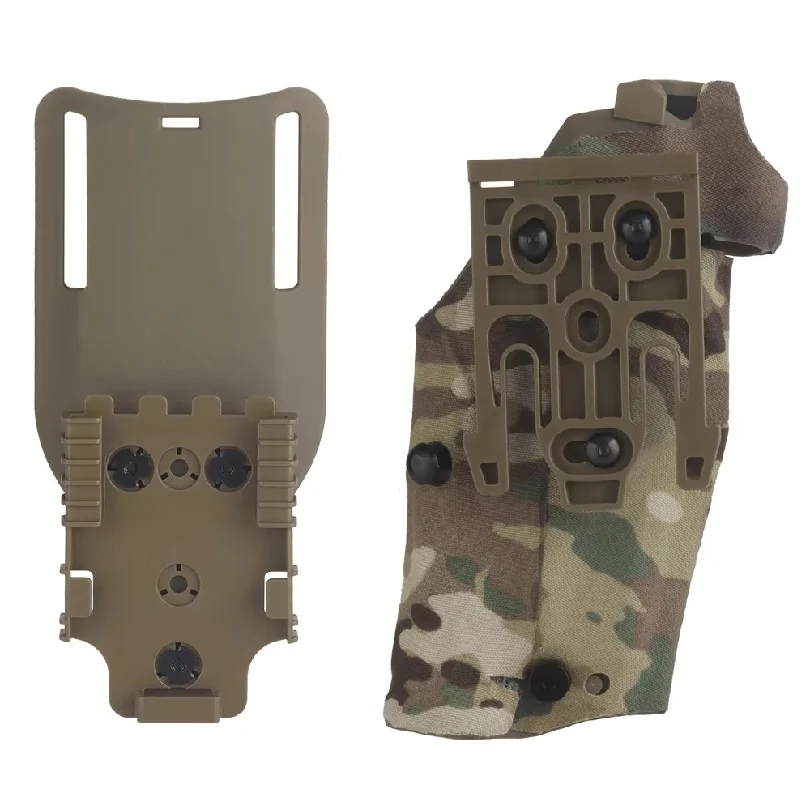 Tactical Pistol Holster for Glock 17/19 Compatible X300/X300U Light Quick Lock System QLS Leg Shroud Mount Adapter Belt