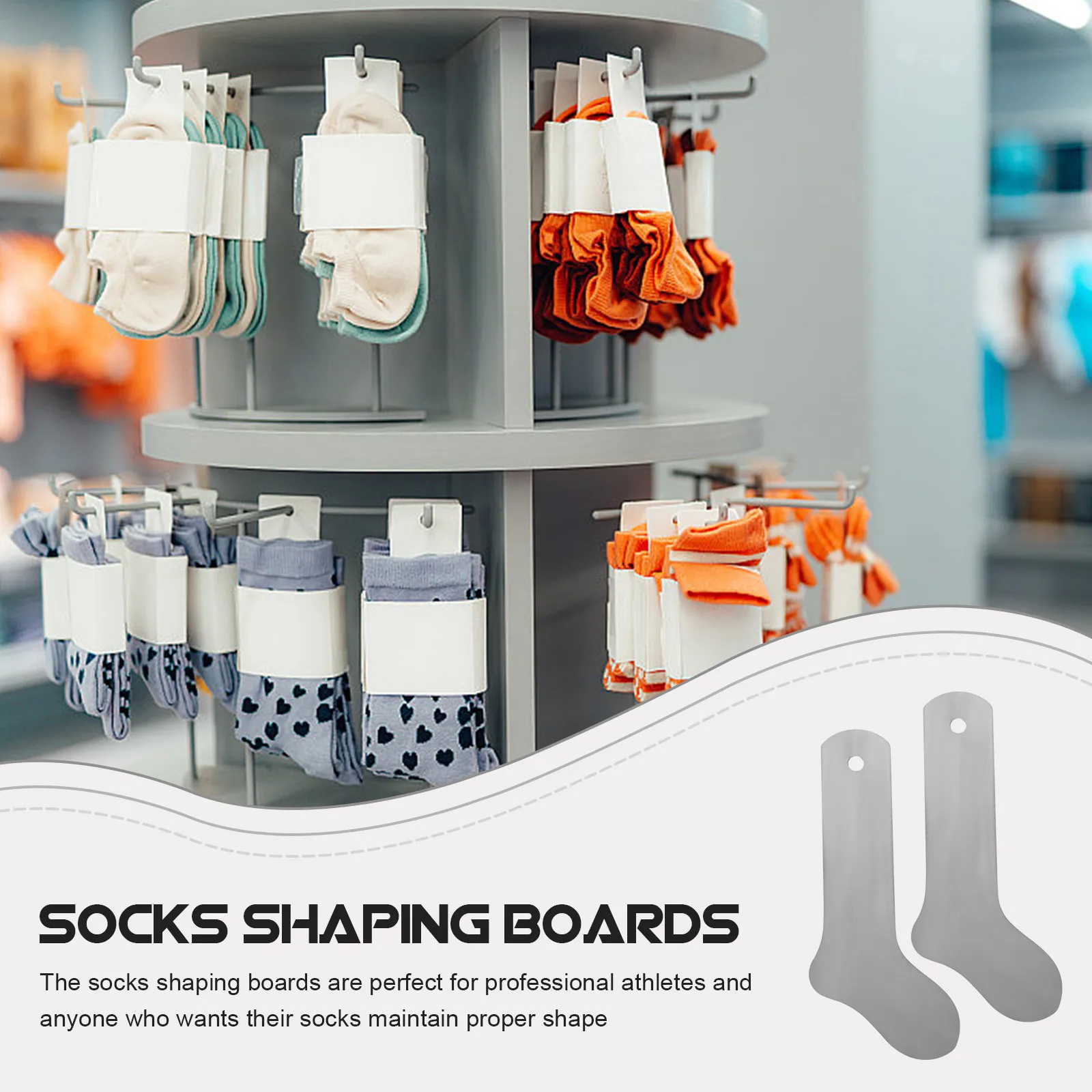 2Pcs Socks Shaping Boards Metal Sock Jigs Sock Holders Prevent Wrinkles Retail Display Organizer Socks Display Liners