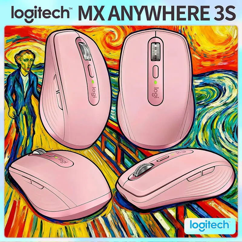 

Logitech MX Anywhere 3S Wireless Mouse - Darkfield 8K DPI, MagSpeed Wheel, Silent Buttons, Multi-OS Sync, USB-C Fast Charge