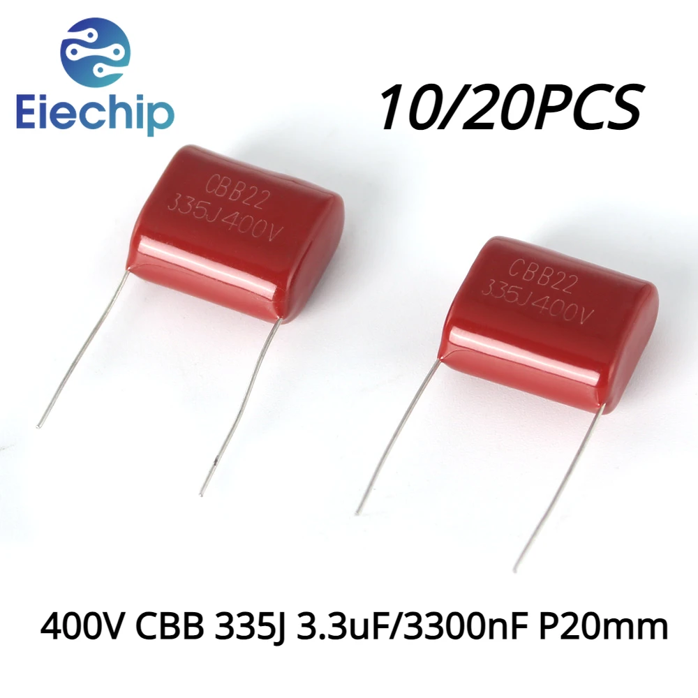 

10/20PCS 400V CBB 335J 3.3uF/3300nF P20mm Polypropylene Film Capacitors Capacitor Eletrolítico 400V3.3UF