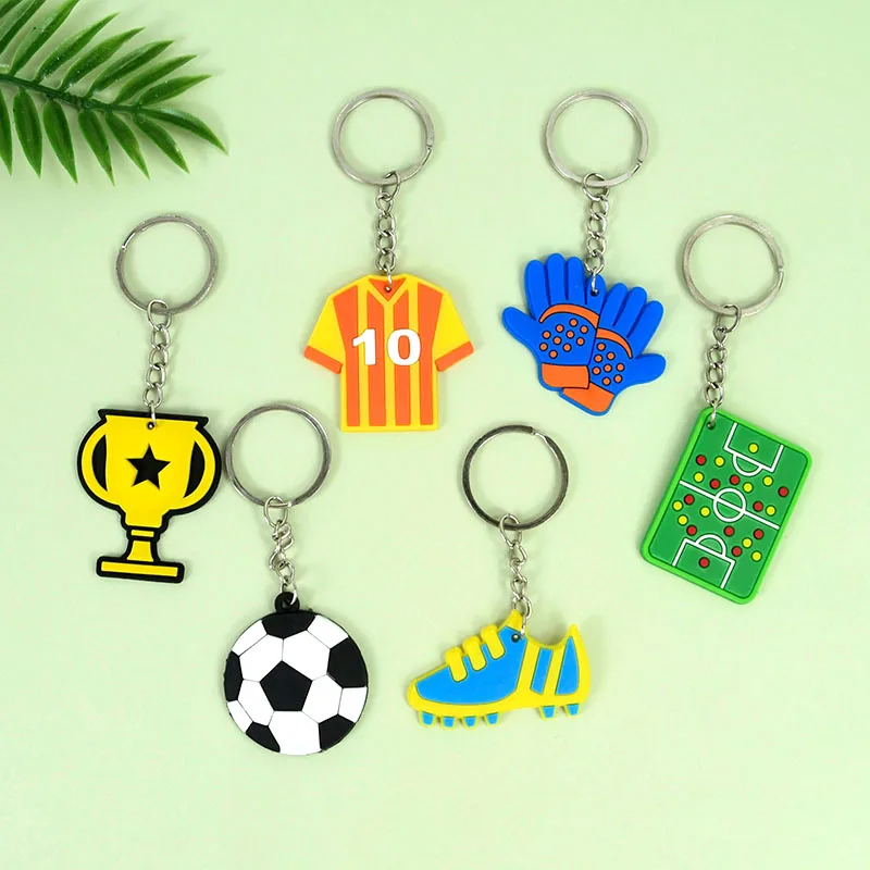 6Pcs Football Party Keychain Ornament Gifts for guests Kids Boys Soccer Theme Birthday Party Decoration Favors Supplies Toys