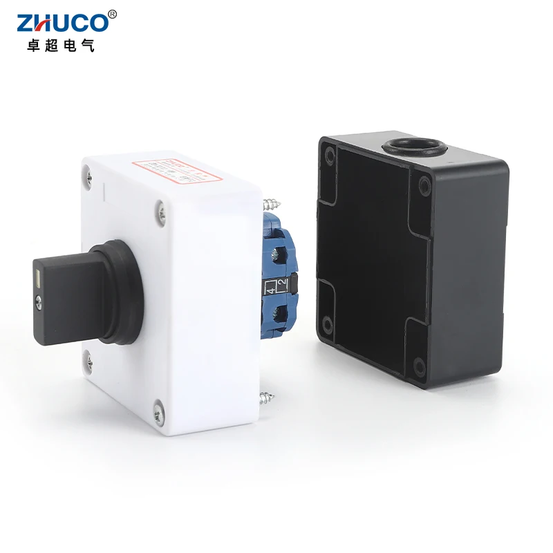 ZHUCO SZW26/LW26-20 ON-OFF-ON 20A 660V 1 Pole 4 Screws Rotary Cam Changeover Switch With Master Switch Waterproof Exterior Box