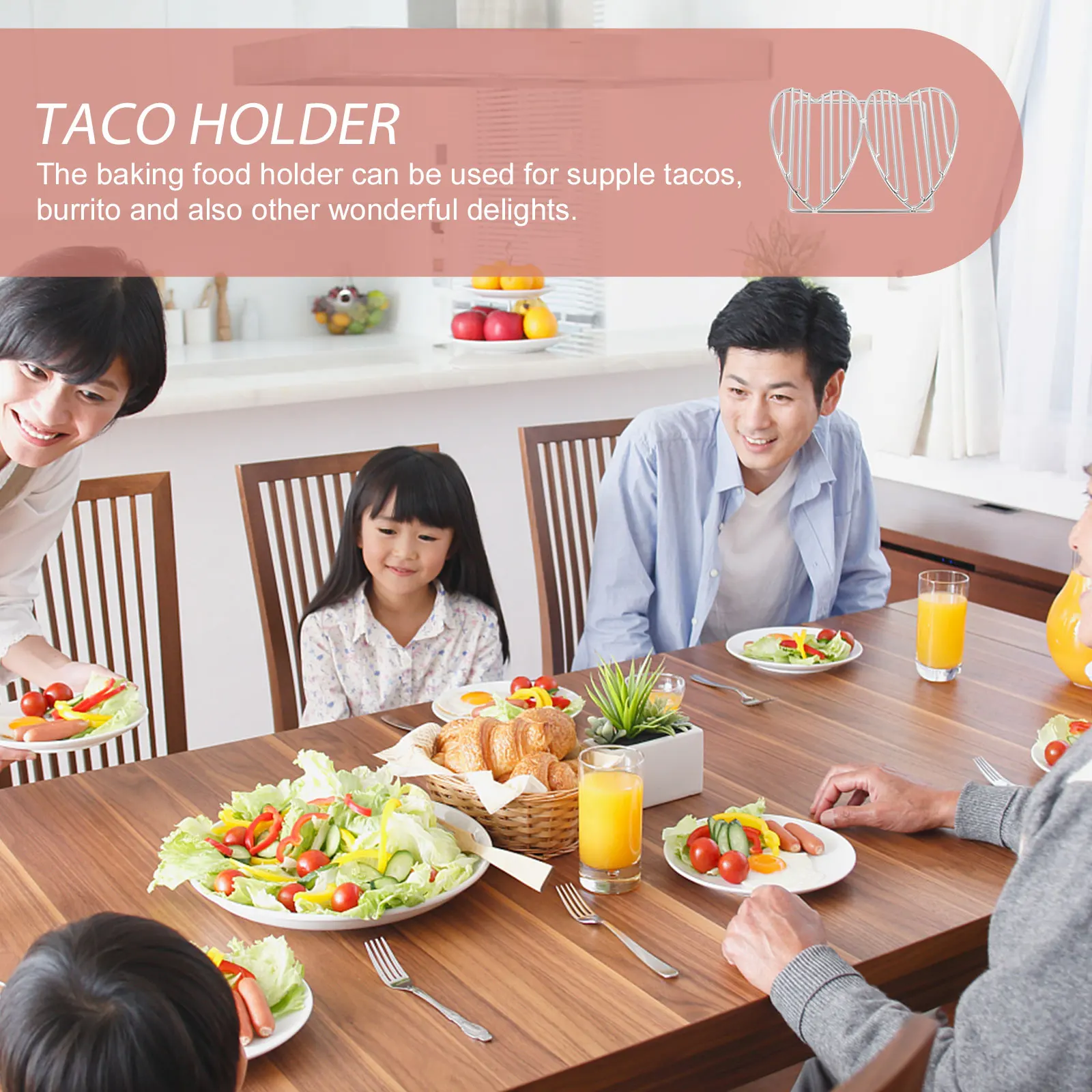 

Taco Holder Stainless Steel Crepe St Desktop Burrito Rack Corn Cake Silver Kitchen Supplies Pancake Holder Baking Food St