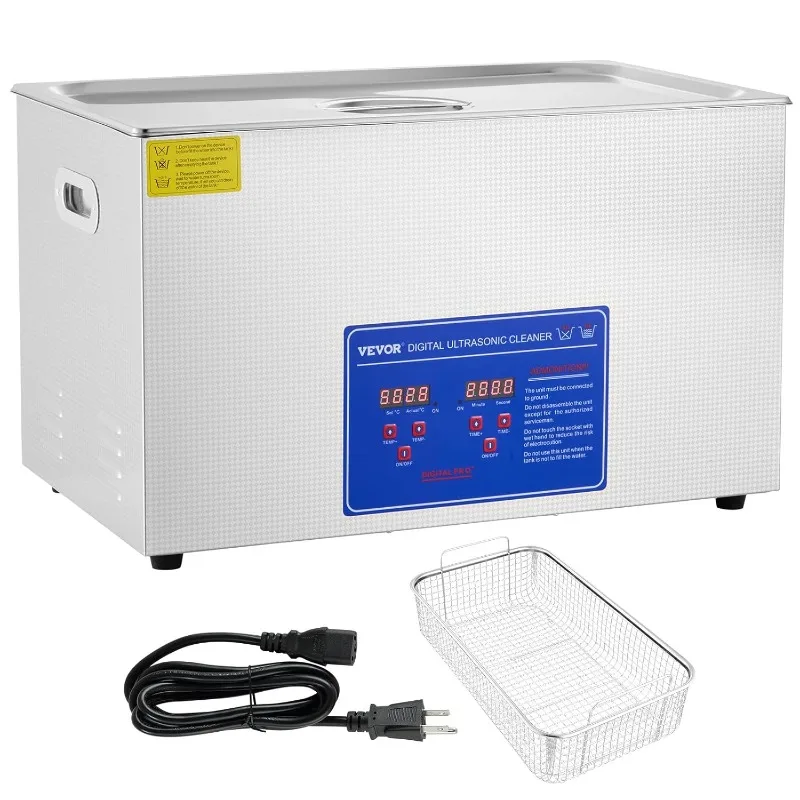 VEVOR 30L Industrial Ultrasonic Cleaner with Digital Timer&Heater 40kHz Professional Large Ultrasonic Cleaner Total 1100W