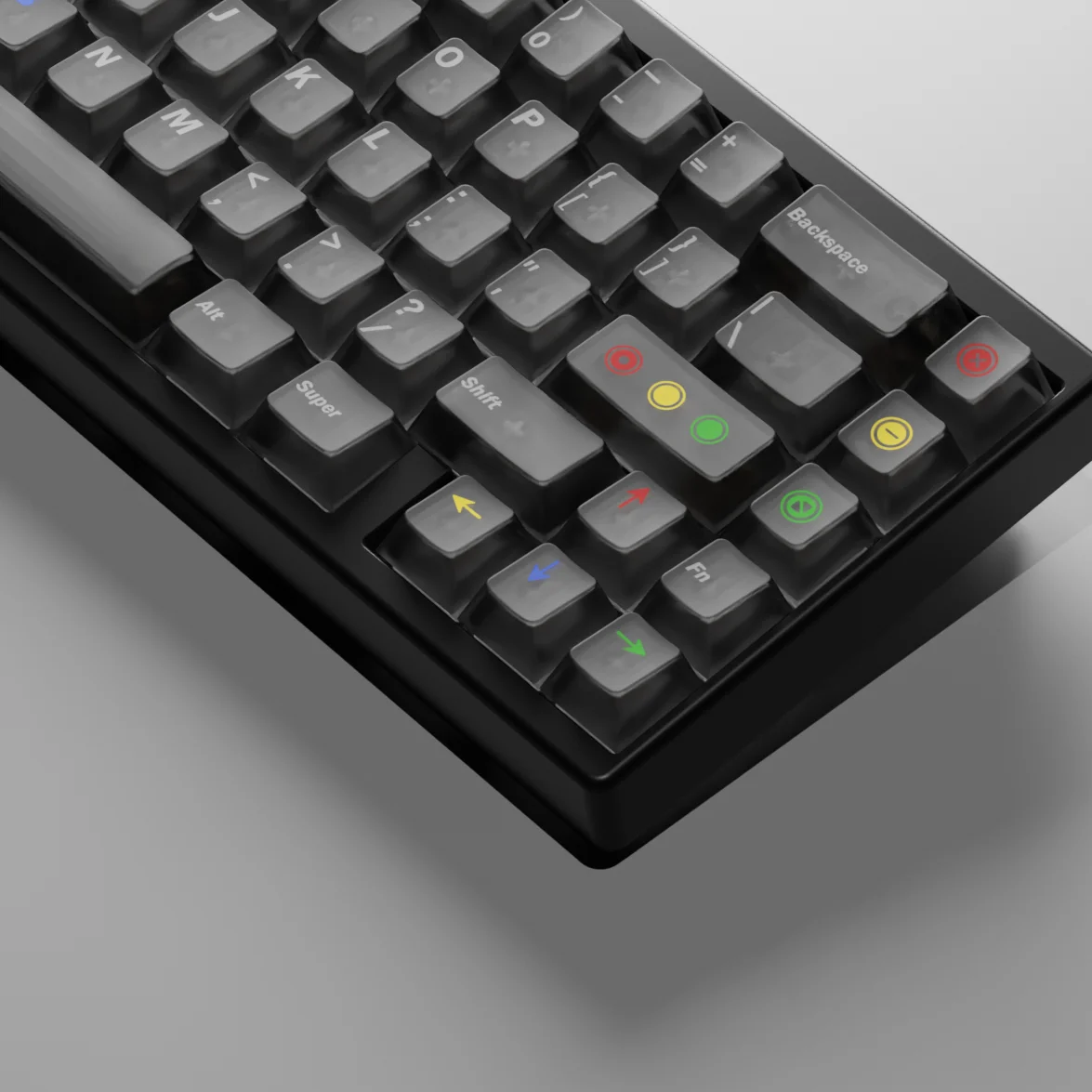 106 Key Black Light Matte Double Shot ABS Keycap Cherry Profile Custom Foggy Transparent Keycaps for MX Switches Gaming Keyboard