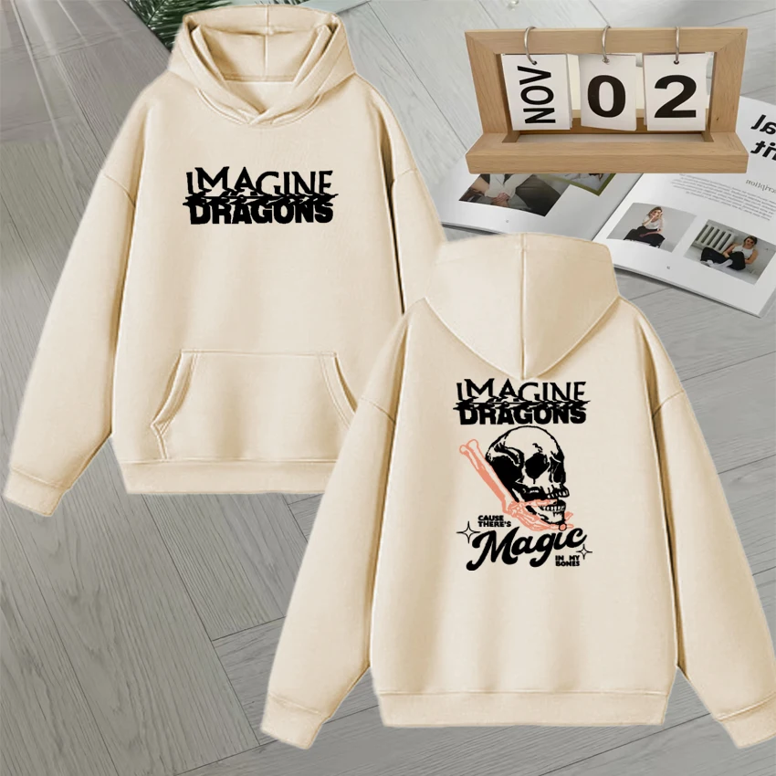 تخيل التنين تلوح في الأفق جولة حول العالم 2025 الجمجمة هوديي الرجال النساء البلوز الهيب هوب خمر القوطية طويلة الأكمام الخريف بلوفر شتوي