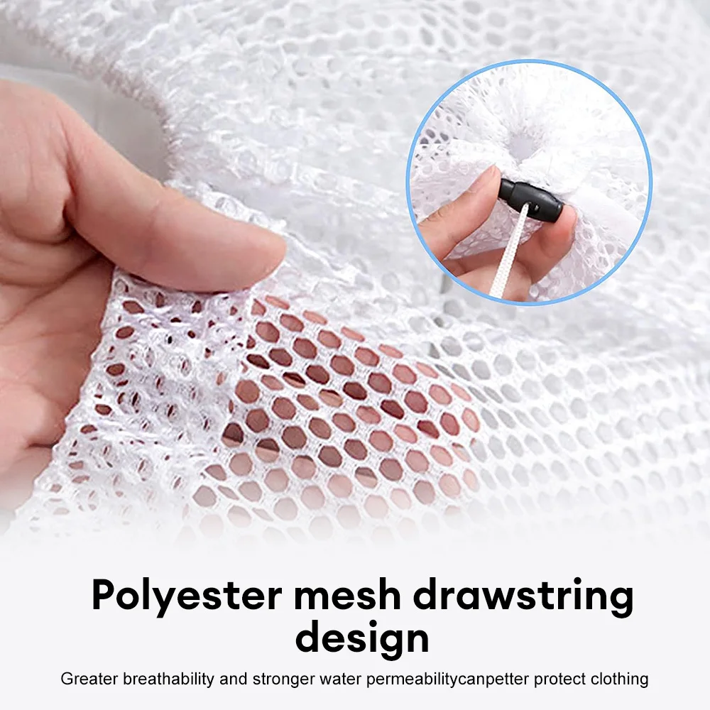 Drawstring Mesh Underwear Laundry Basket Washing Bags Organizer Net Washing Machine Bag Large Capacity Dirty Laundry Bag