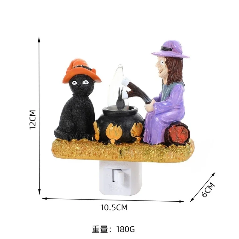 Ghost Campfire Flickering Halloween Night Light 3D LED Small Campfire Light For Indoor Kawaii Halloween Party Wall Decor