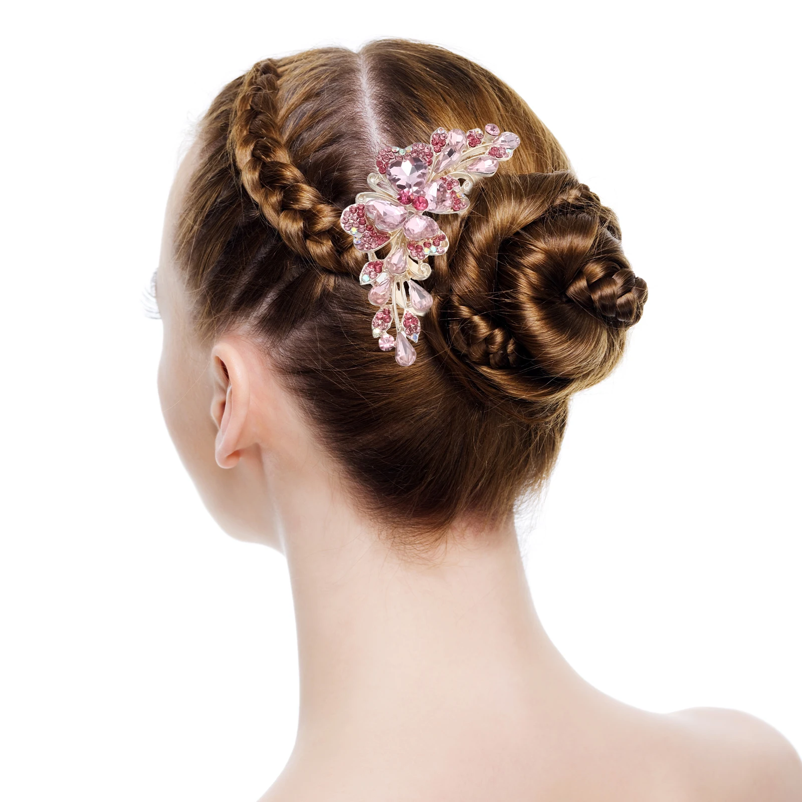 

U-shape Hair Comb Clip for Women Wedding Bridal Accessories Rhinestone Side Comb Metal Headpiece Lightweight Elegant Prom