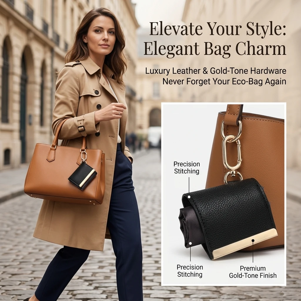 Foldable Shopping Bag Mini Leather Pouch Keychain Large Capacity Eco Friendly Tote Handbag Bag Charm Luxury Grocery Shoulder Bag