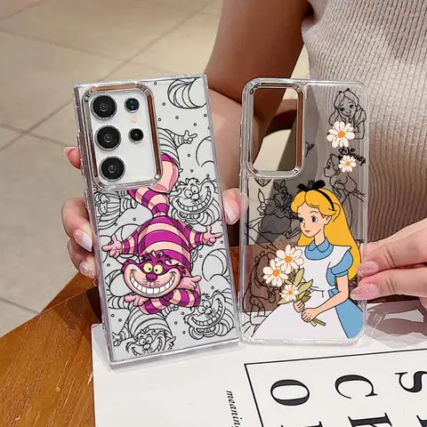 Alice in Wonderland For Samsung S25 EDGE S24 S23 S22 S21 S20 S10 FE Note 20 Ultra Plus Transparent Soft Phone Case
