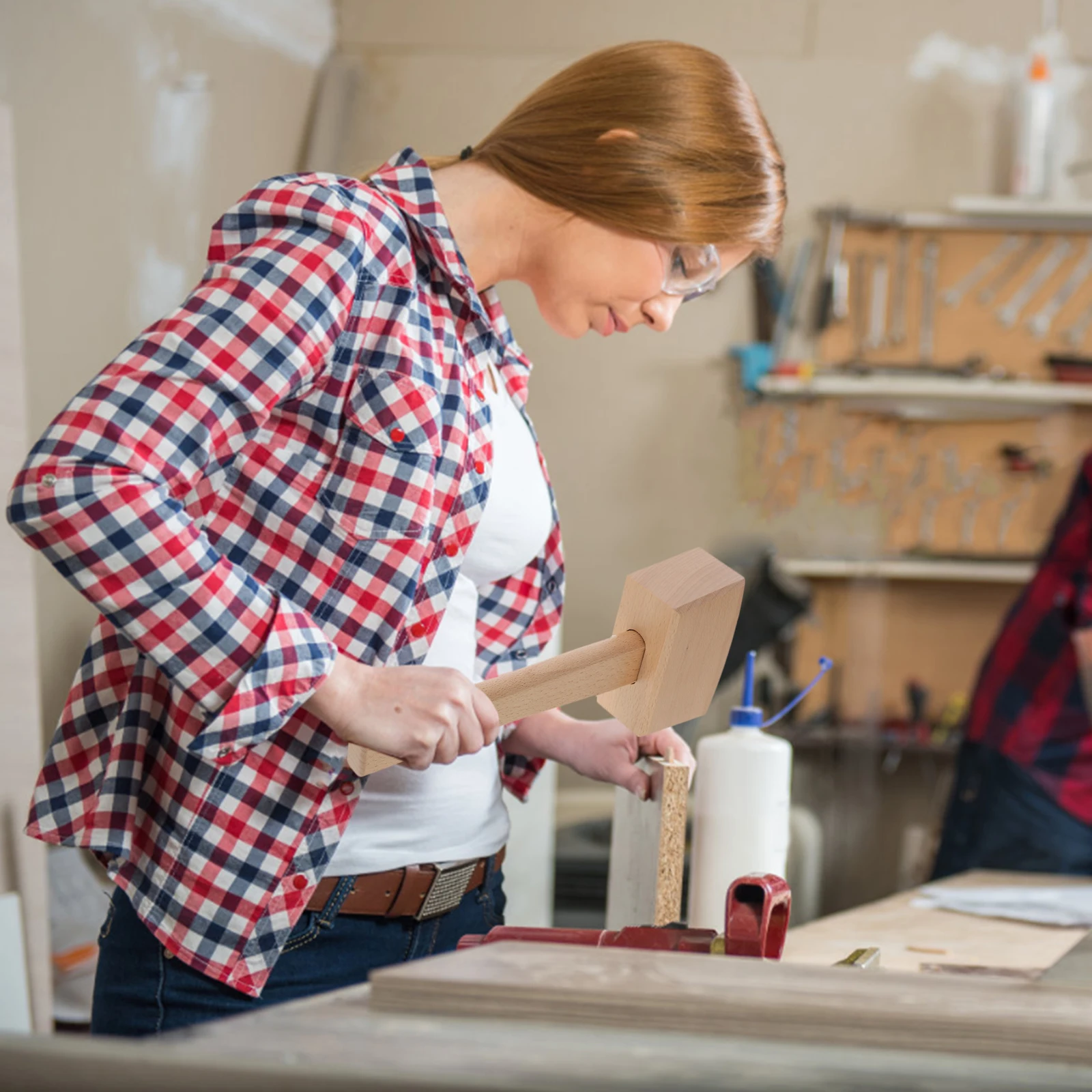 

Handcrafted Wood Mallet Beechwood Wood Hammer for Woodworking Craft DIY Applications Woodworkers Mallet