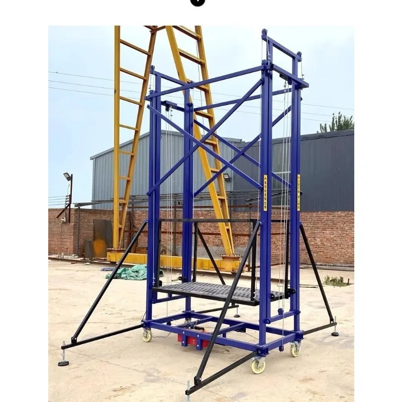 Échafaudage télescopique en aluminium léger, capacité de 500KG, ascenseur Portable avec télécommande sans fil