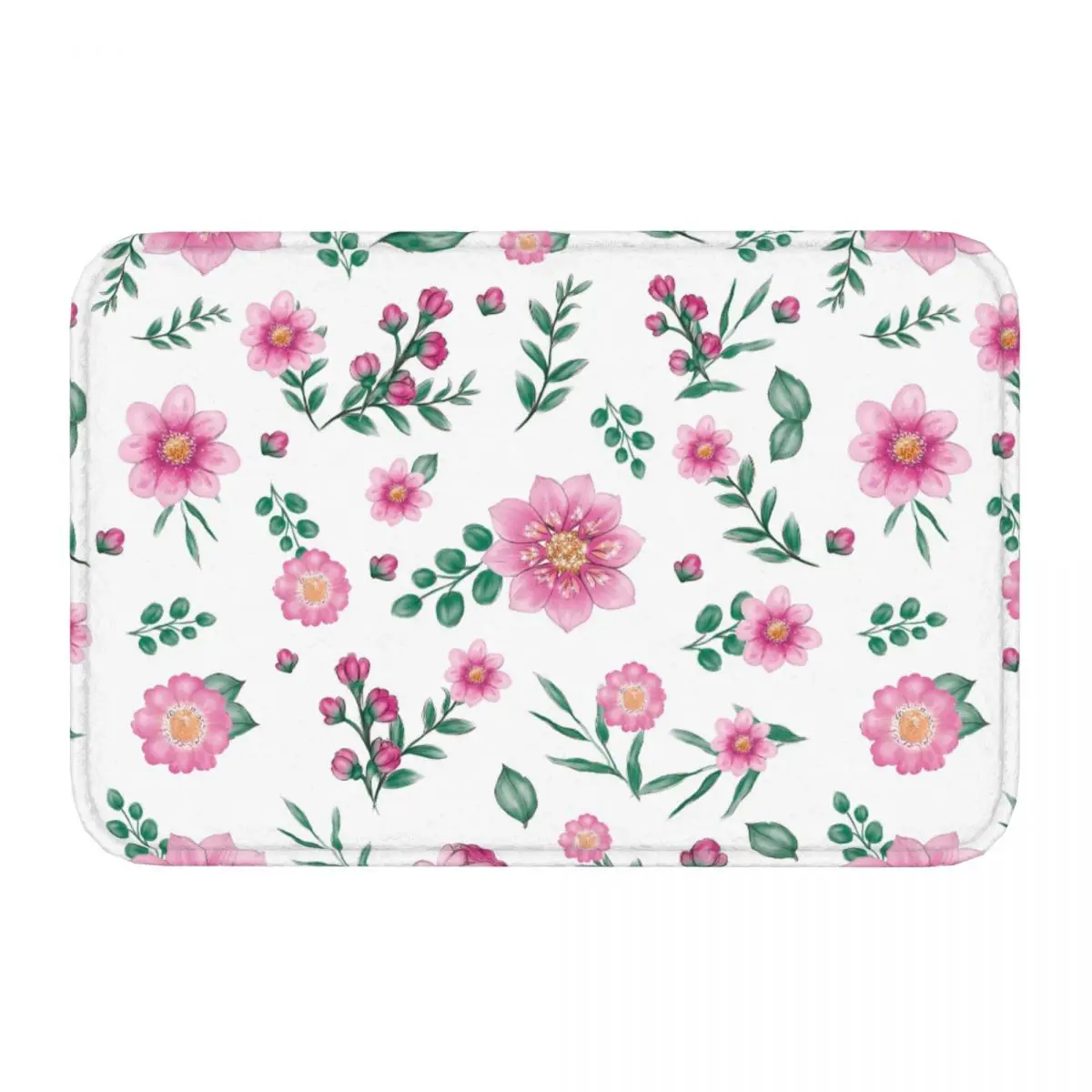 Camellia Flowers Doormat Anti-Slip Entrance Bathroom Kitchen Door Floor Mats Garage Carpet Rug