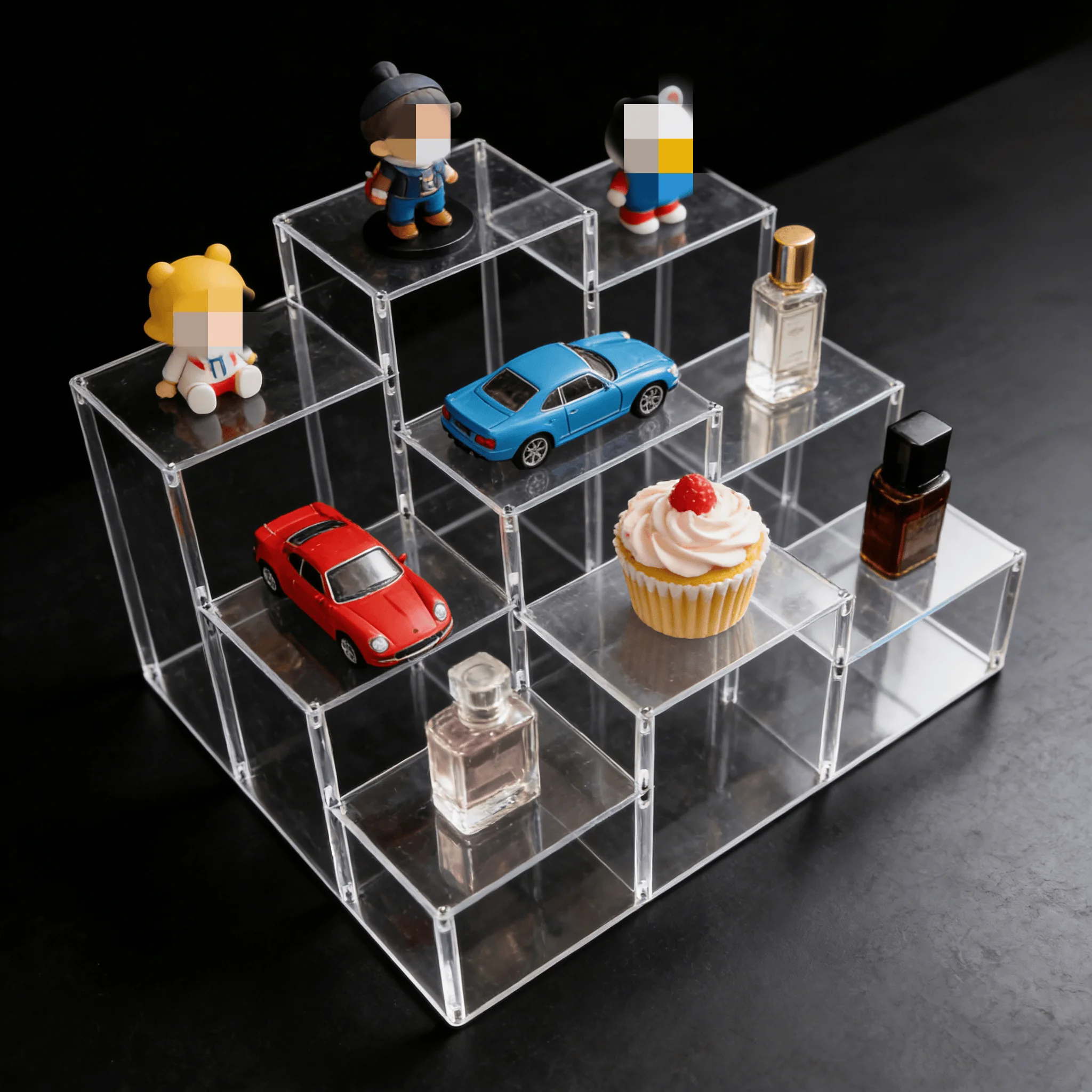 Ladder Clear Acrylic Display Rack Set Multifunctional Storage Organizer For Jewelry Perfume Cupcake Doll Counter Display