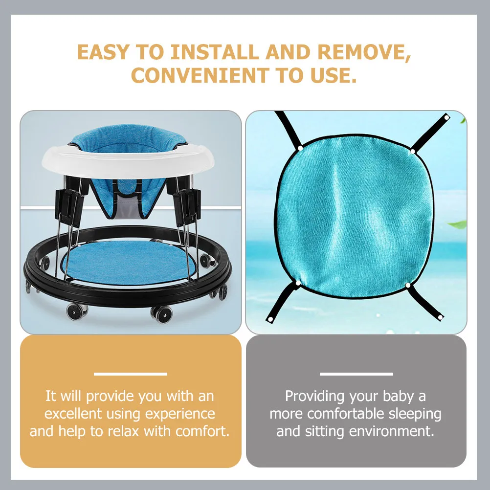 2Pcs Baby Walker Footrest Fabric Pads Soft Support Cushion Universal Fit Baby Walker Accessories Foot Pads Round Foot Pad