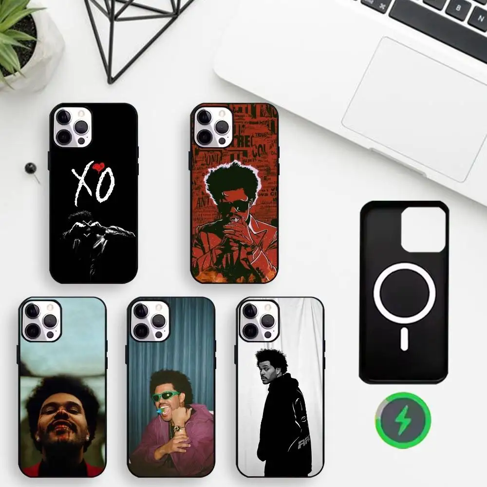 

Singer Album T-The W-Weeknd Phone Case For iPhone17,16,15,14,13,12,Wireless charging protective case soft cover
