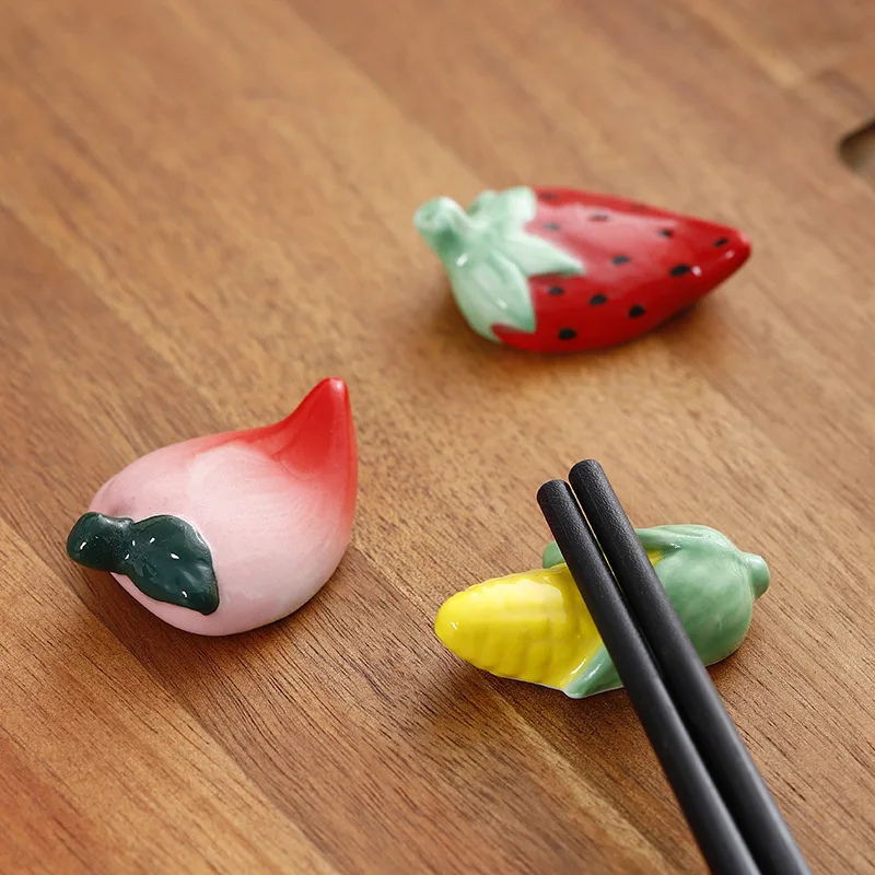 

Ceramic Chopsticks Holder Stand, Chopstick Rack, Spoon Stand, Kitchen Tableware Tools, Cute Decorations, Fruits and Vegetables,