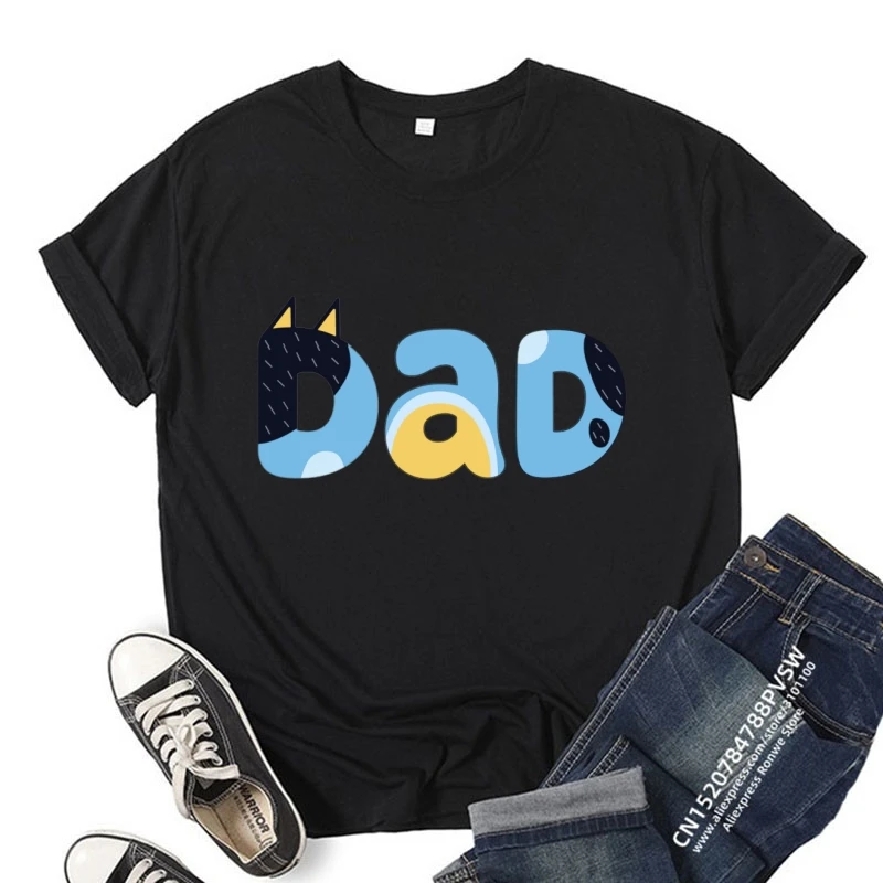 Camiseta estampada com desenhos animados combinando família, roupas de pai e filho, roupas infantis, camiseta de bebê, papai mãe e mini, manga curta pequena