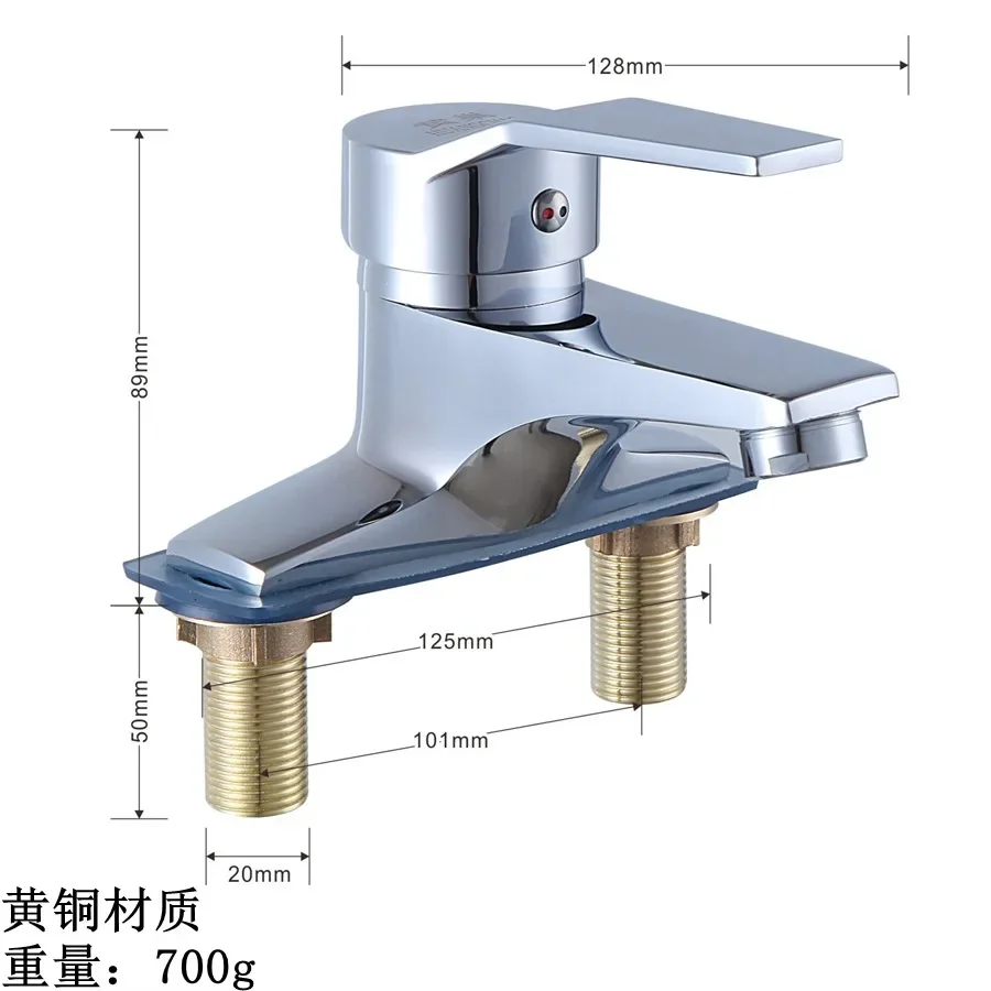 Basin Double Hole Faucet Public Toilet Bathroom Wash Basin Ceramic Column Basin Hot and Cold Double Faucet Faucet