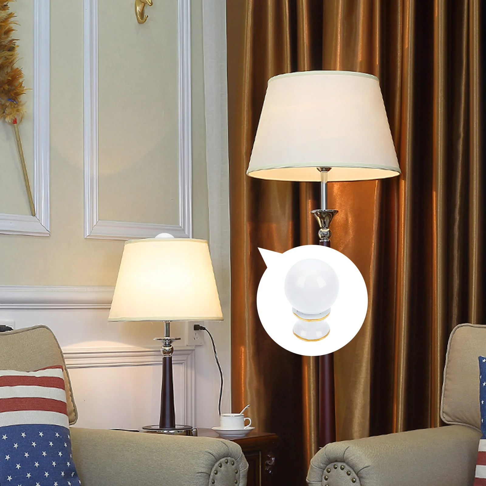 

4Pcs Lamp Finial Aluminum Alloy Decorative Caps Knob Simple DIY Table Floor Lamp Accessories Safe Durable AntiFade