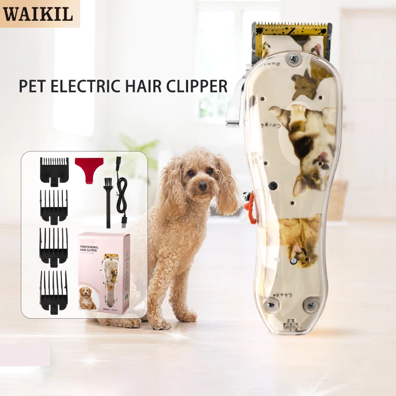 

WAIKIL New Silent Professional Pet Hair clippers Cat and Dog Hair Styling Tool USB Charging Cordless High Power Trimmer