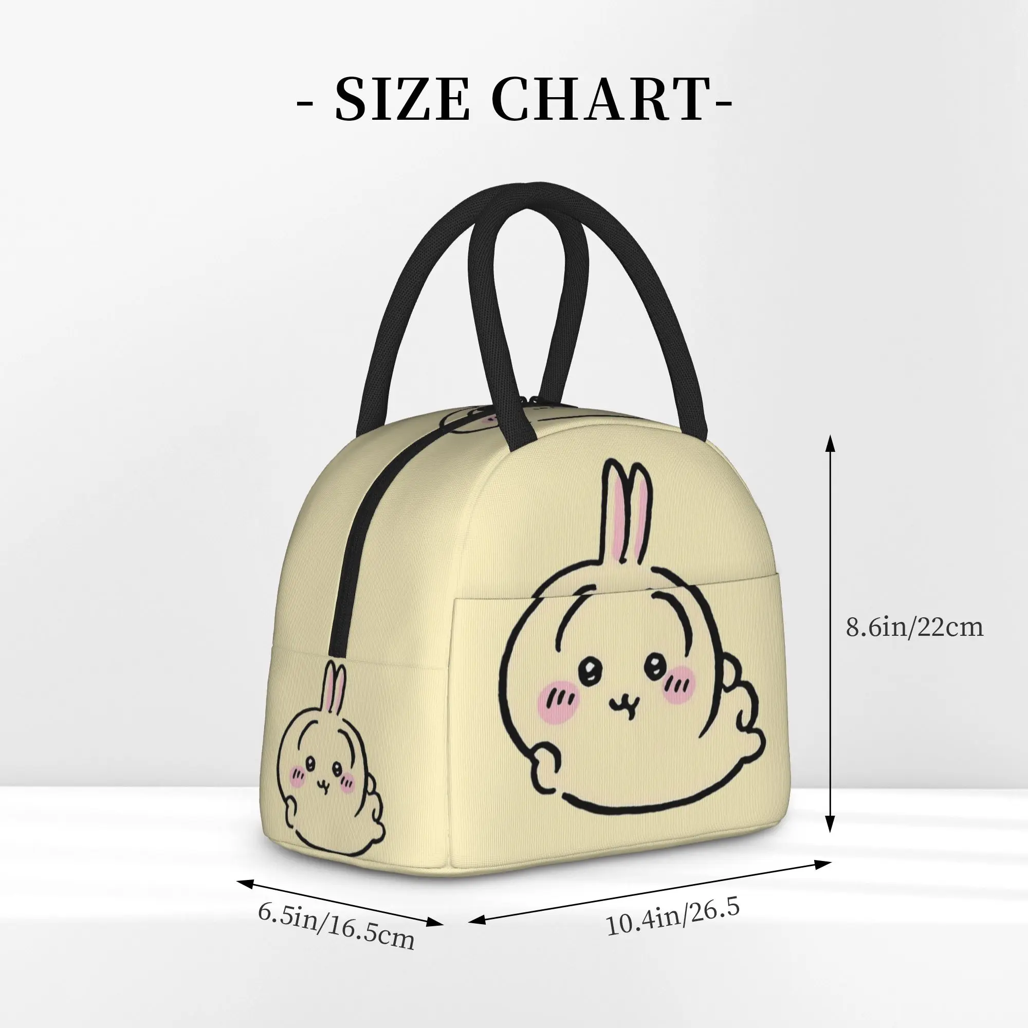 Cartoon Cute Chiikawas Isolierte Lunchtaschen, Kühltasche, Essensbehälter, tragbare Tragetasche, Lunchbox, Bento-Tasche, Büro, Picknick – Detail 4