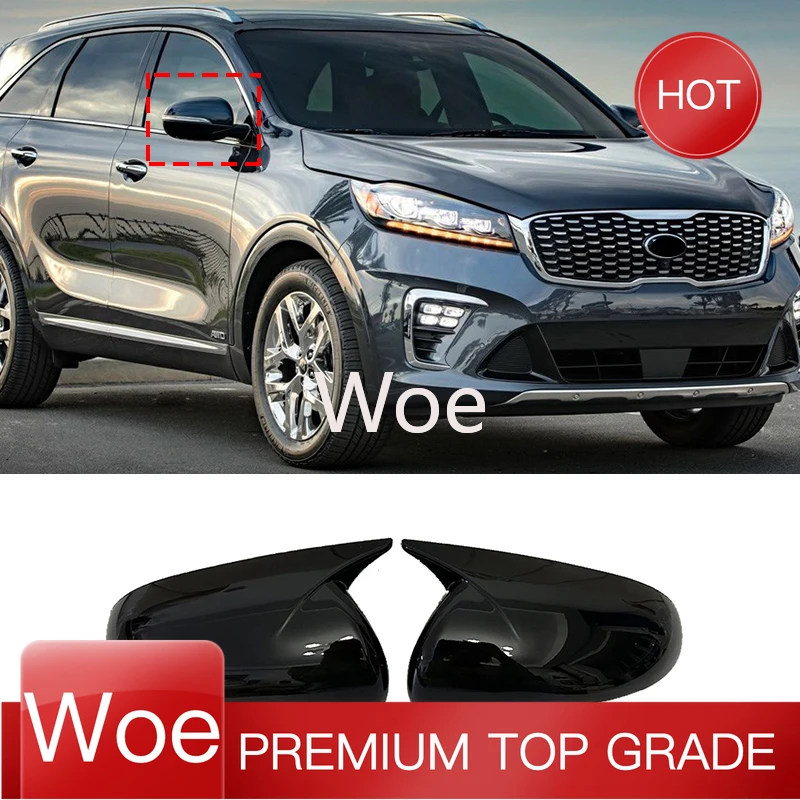 Woe car rearview mirror cover pasting car accessories car side mirrors For Kia Sorento III Prime 2014 2015 2017 2018 2019 2020