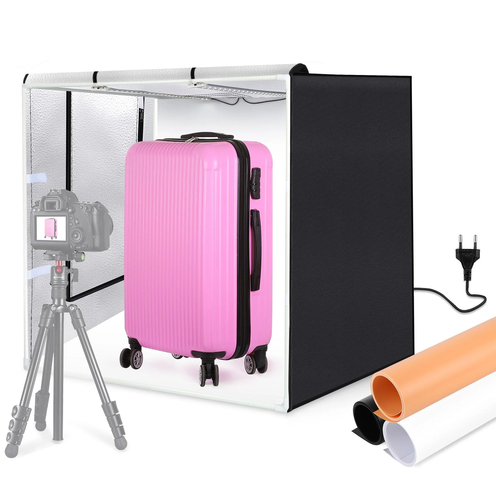 PULUZ PU5080 80*80*80cm Large Folding LED Light Tent Desktop Photo Studio Light Box 80W Softbox 156pcs LED Beads 5500K Dimmable