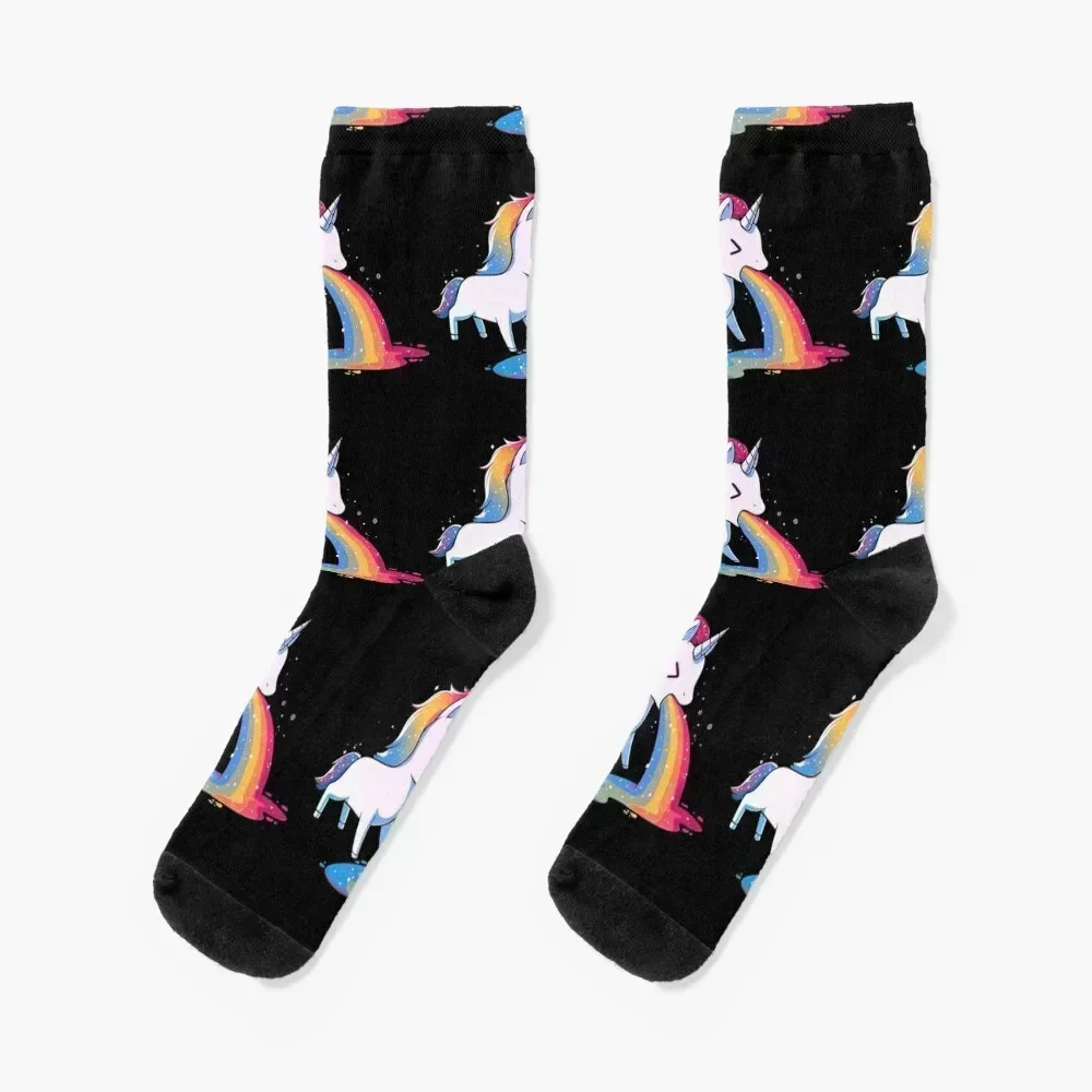 

Unicorn Puking Rainbow Socks snow professional running soccer anti-slip Stockings compression Boy Child Socks Women's