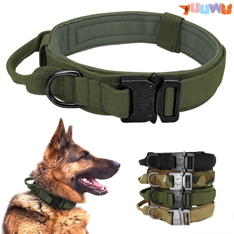 

Tactical Pet Dog Collar Military Adjustable Duarable Nylon Padded for Medium Large Walking Training Outdoor Pet Accessories Item