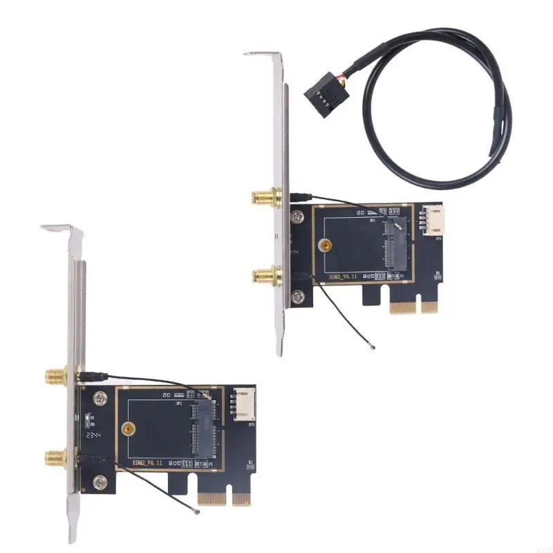PCIe Conversion for M.2 Wireless Cards PCIE WiFi Card Adapters for Wireless Connectivitys With 2X External Antenna 