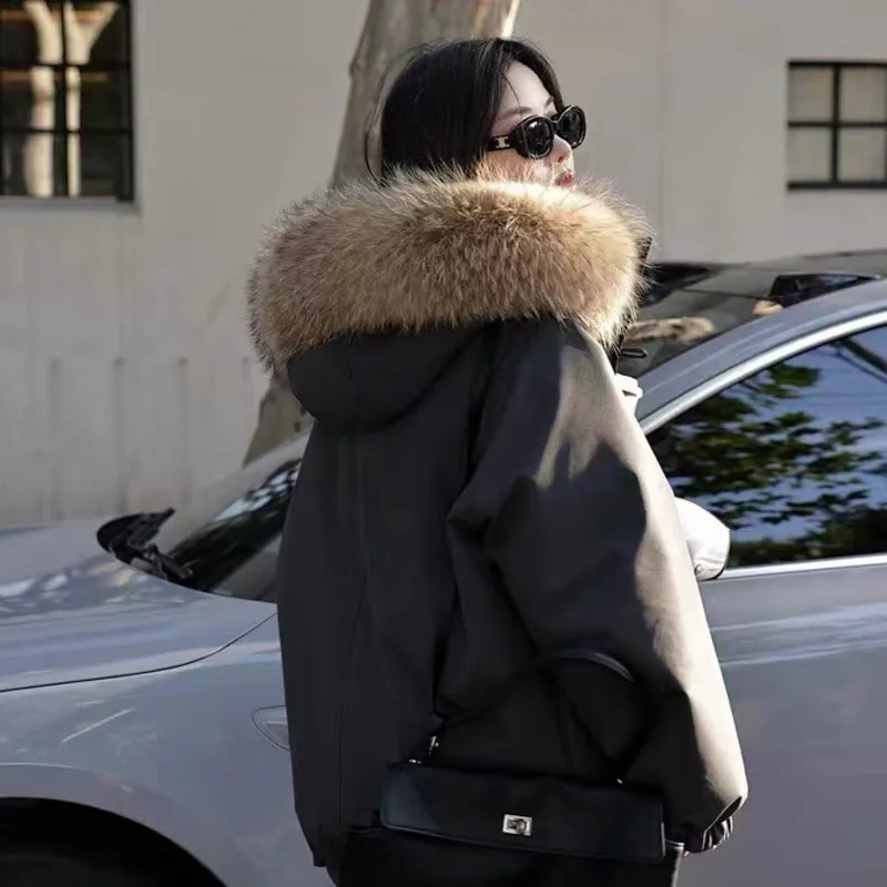 

100% Real Raccoon Fur Collar Neck Warmer Women Jackets Hood Fur Shawl Fluffy Fur Long Scarves Female Coat Hood Decor Fur Trim