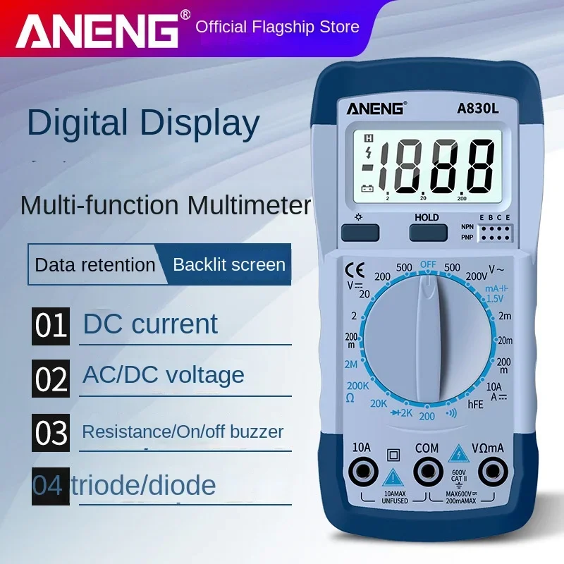 ANENG A830L Smart Multimeter, Multi-function Multimeter, Household Electrician Instrument, Voltage and Ammeter