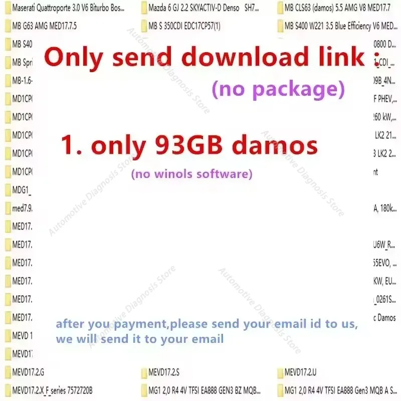 最新の93gb-winols-damosビッグアーカイブ、winolsソフトウェア用damosマップパック、ビッグパックパッケージ、チップチューニングマップ、全データマップファイル
