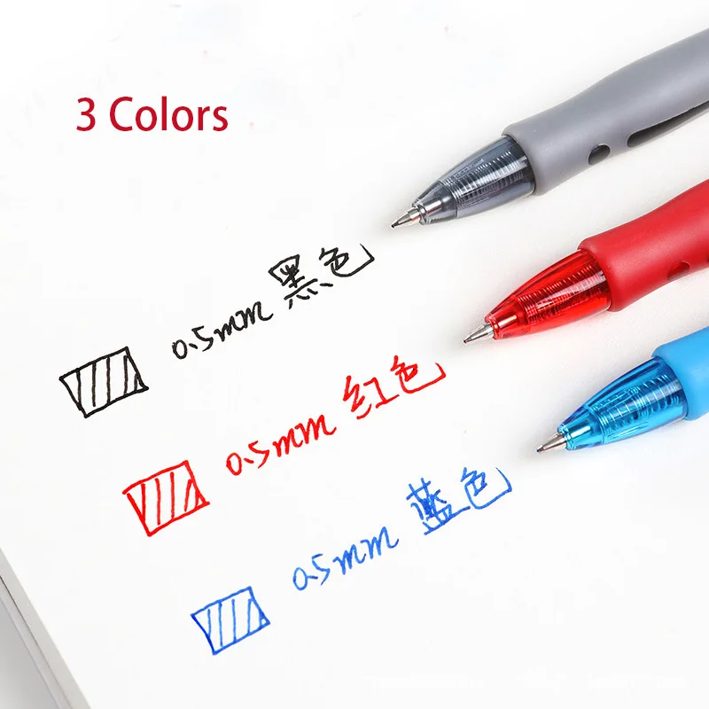 Sofia Retractable Gel Pens Set Black/Red/Blue Ink Ballpoint for Writing Refills Office Accessories School Supplies Stationery