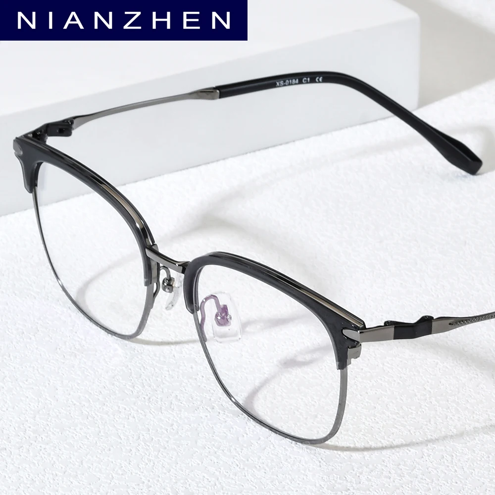 NIANZHEN Acetate Titanium Glasses Frame Men 2026 Square Brand Design Eyeglasses Ultralight-Weight Retro Eyewear Spectacles 0184