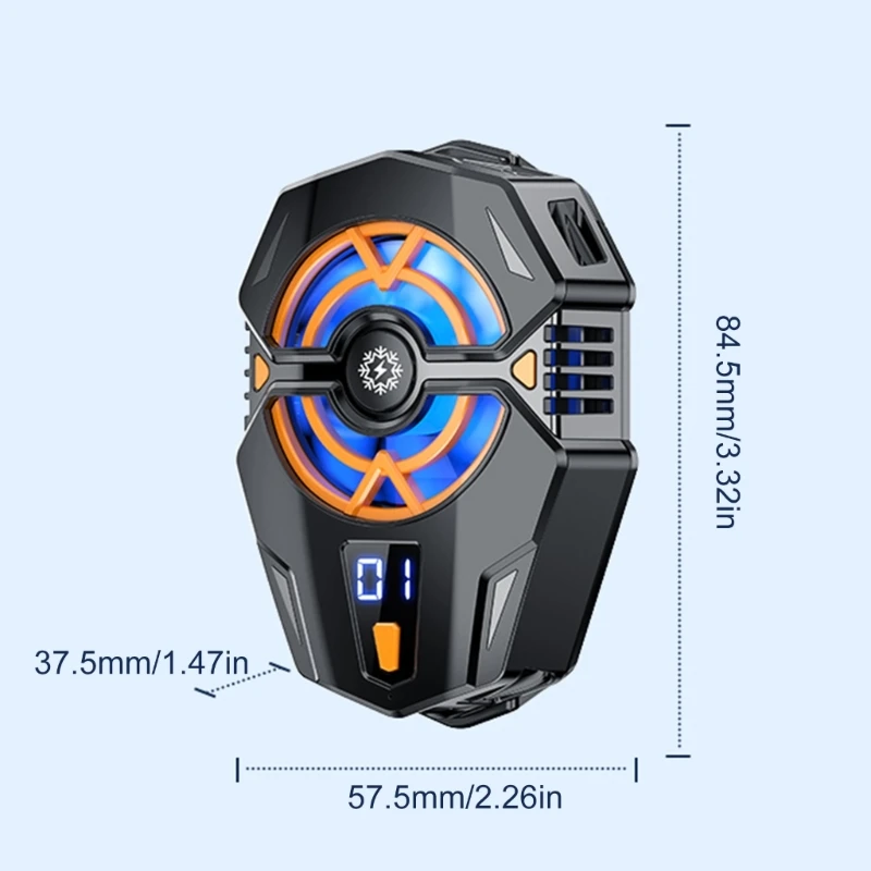 Smartphone-Kühlkörper mit Echtzeit-Temperaturanzeige für