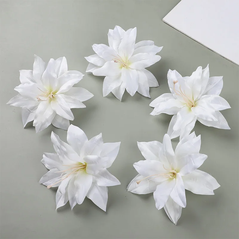 

5/10pcs Artificial Flowers Silk Lily Festival Party Home Outdoor Garden Wedding Bridal Bouquets Room Decor DIY Gifts Box Wreath