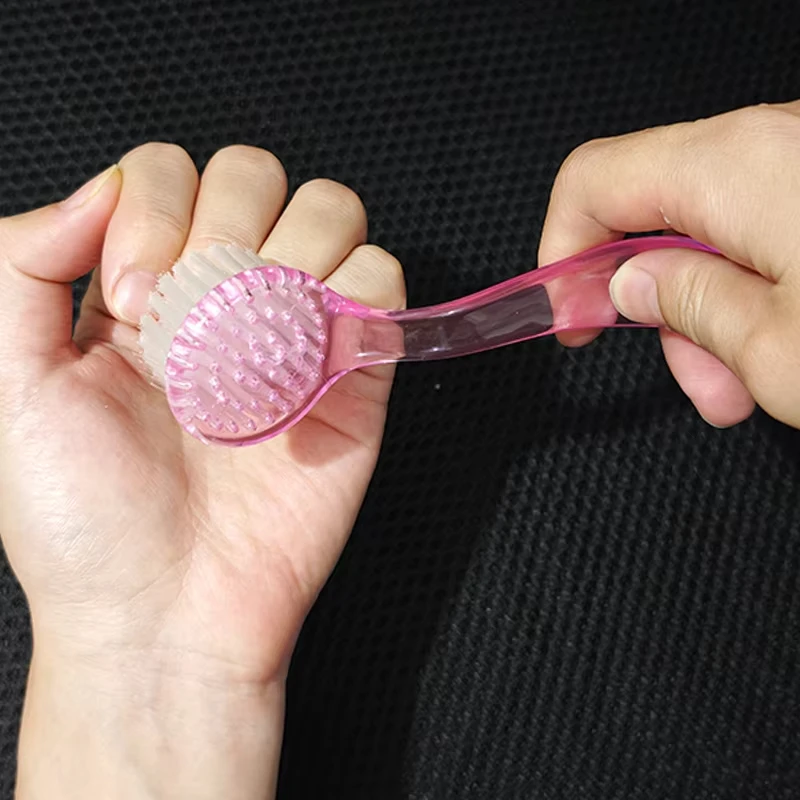 1個入り マニキュアネイルクリーニングブラシセット 丸型ヘッド アクリルブラシ ダスト・パウダー除去ツール サロン用 女性・女の子用ケア