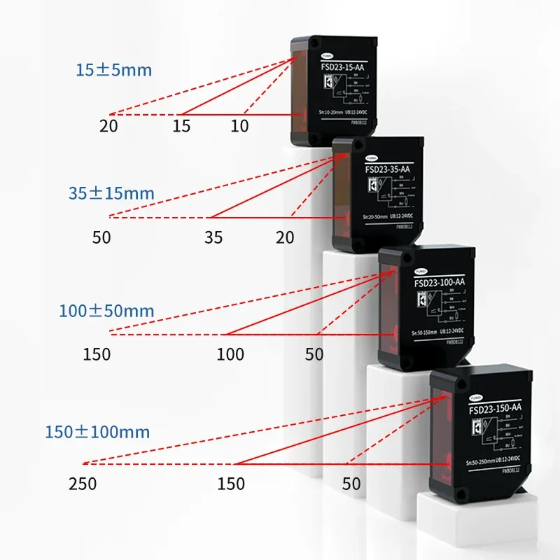 FSD23-15-AA LED Digital Screen Analog 4-20mA Aluminum High-Precision 0.01MM La -ser Displacement Sensor