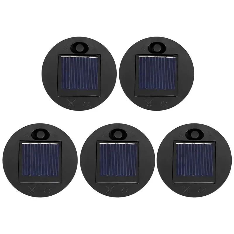 FEDI-5 Pack Replacement Solar Light Parts(Top Size 2.76 Inches, Bottom Size 2.36 Inches),7 Lumens Warm White LED Waterproof