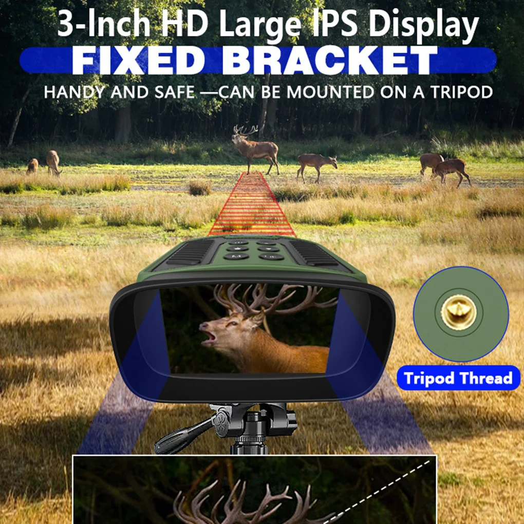 4K Infrared Digital Night Vision Goggles 10X Zoom Binoculars with Night Vision Backlit Buttons 8x Digital Zoom Camping Hunting