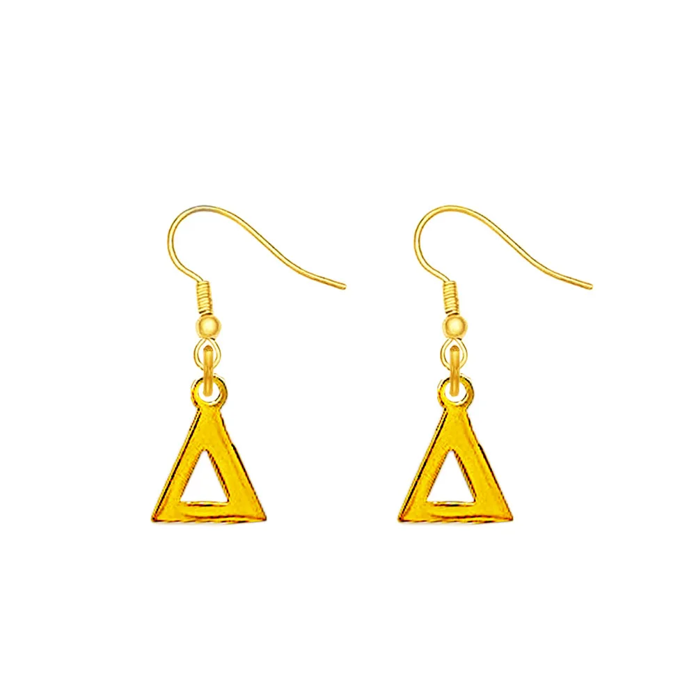 Gold Soror University Greek Letters Member DST DELTA Earrings Sorority Girl Gifts Jewelry